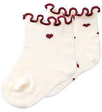 Lil Atelier Strømper - 2-Pak - NbfRosita - Turtledove/HEARTS