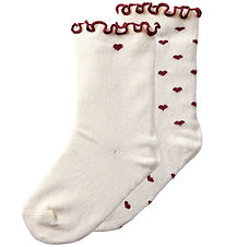 Lil Atelier Strømper - 2-Pak - NmfRosita - Turtledove/HEARTS