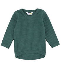 Joha Bluse - Uld - Rib - Turkis