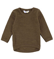 Joha Bluse - Uld - Rib - Brun