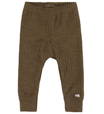 Joha Leggings - Uld - Rib - Brun
