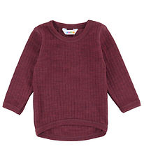 Joha Bluse - Uld - Rib - Wine Melan