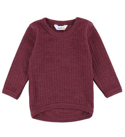 Joha Bluse - Uld - Rib - Wine Melan