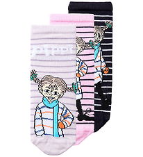 Name It Strømper - 3-pak - Pippi - NmfNidi - Lavender Gray