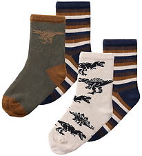 Name It Strømper - 4-pak - NmmReg - Island Fossil/1X Olive night