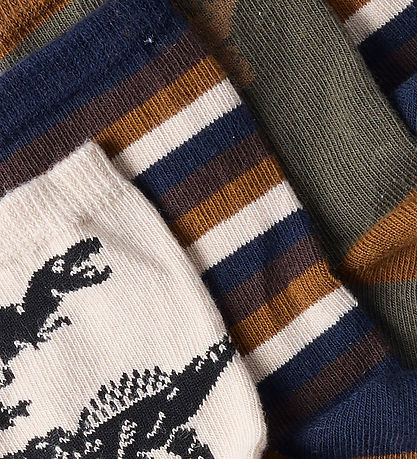 Name It Strømper - 4-pak - NmmReg - Island Fossil/1X Olive night