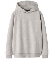 LMTD Hættetrøje - Sweat - Loose - NlmSnow - Light Grey Melange