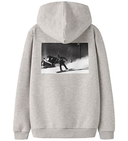 LMTD Hættetrøje - Sweat - Loose - NlmSnow - Light Grey Melange
