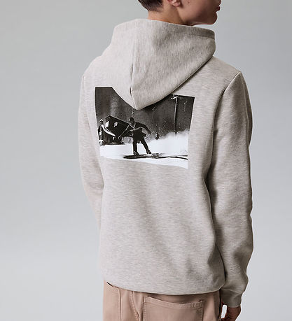 LMTD Hættetrøje - Sweat - Loose - NlmSnow - Light Grey Melange