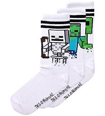 Name It Strømper - 3-pak - Minecraft - NkmNihat - Bright White/1
