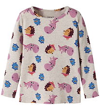Name It Bluse - Rib - NmfAbesa - Børste - Peyote Melange