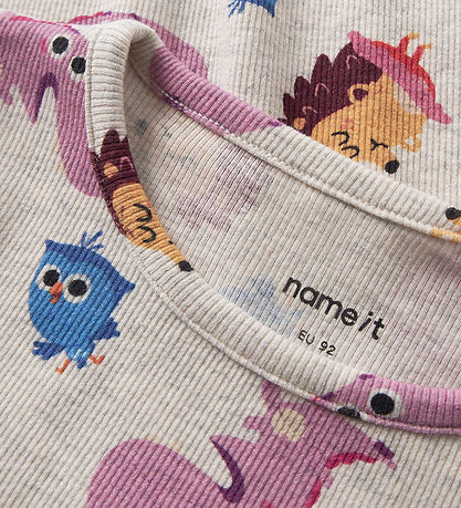 Name It Bluse - Rib - NmfAbesa - Børste - Peyote Melange