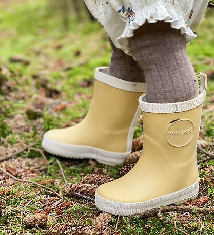 Pom Pom Gummistøvler - Dusty Yellow Pom Pom Gummistøvler - Dusty Yellow