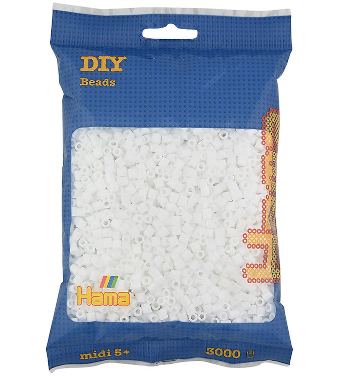 Hama Midi Perler - 3000 stk. - 01 Hvid