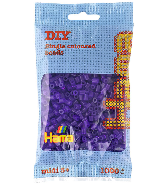 Hama Midi Perler - 1000 stk. - 24 Transparent Lilla