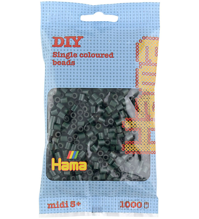 Hama Midi Perler - 1000 stk. - 28 Mørkegrøn