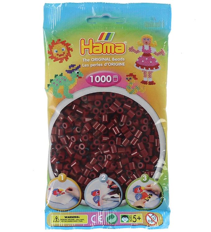 Hama Midi Perler 207-30 Mørkerød - 1000 stk