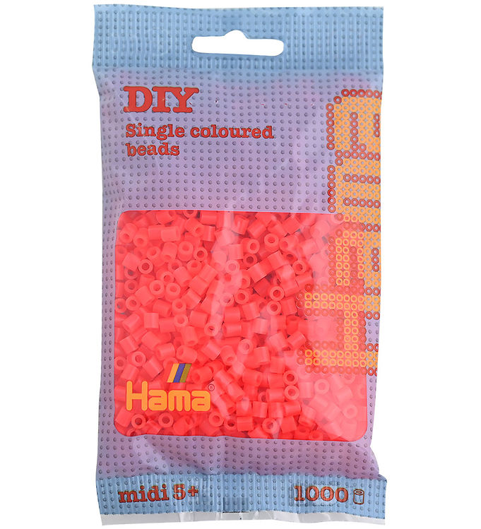 Hama Midi Perler - 1000 stk. - 35 Neon Rød