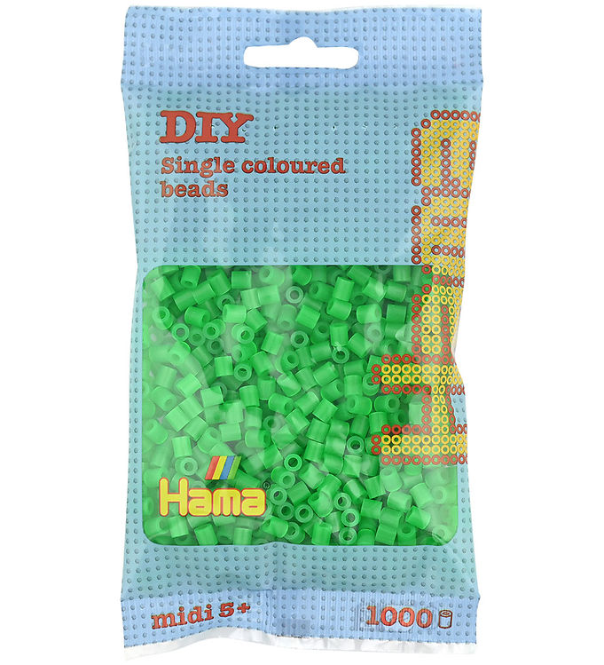 Hama Midi Perler - 1000 stk. - 37 Neon Grøn