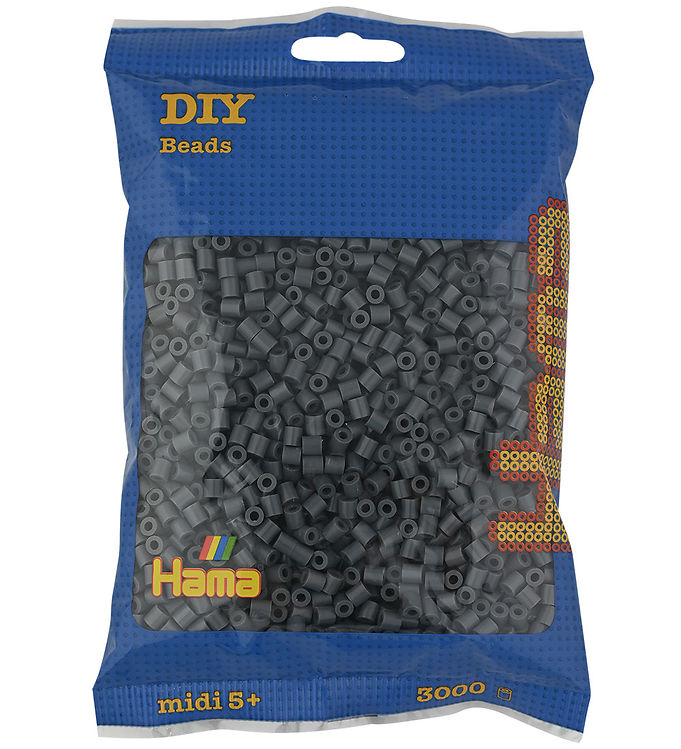 Hama Midi Perler - 3000 stk. - 71 Mørk Grå