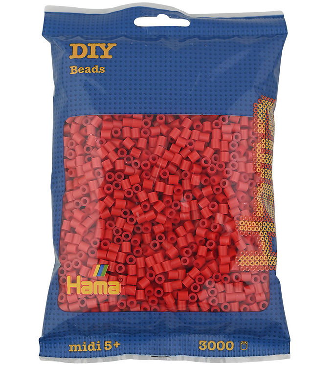 Hama Midi Perler - 3000 stk. - 05 Rød