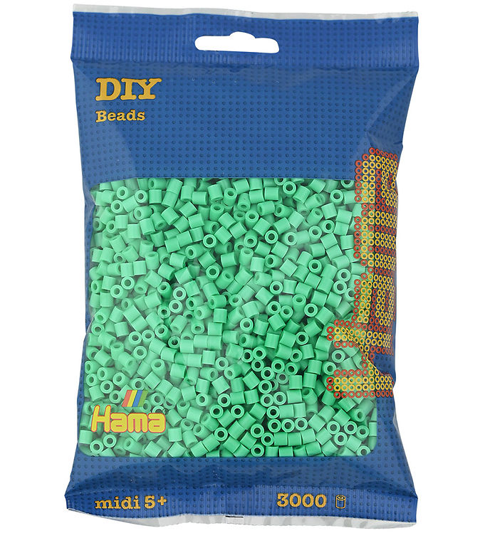 Hama Midi Perler - 3000 stk. - 11 Lysegrøn