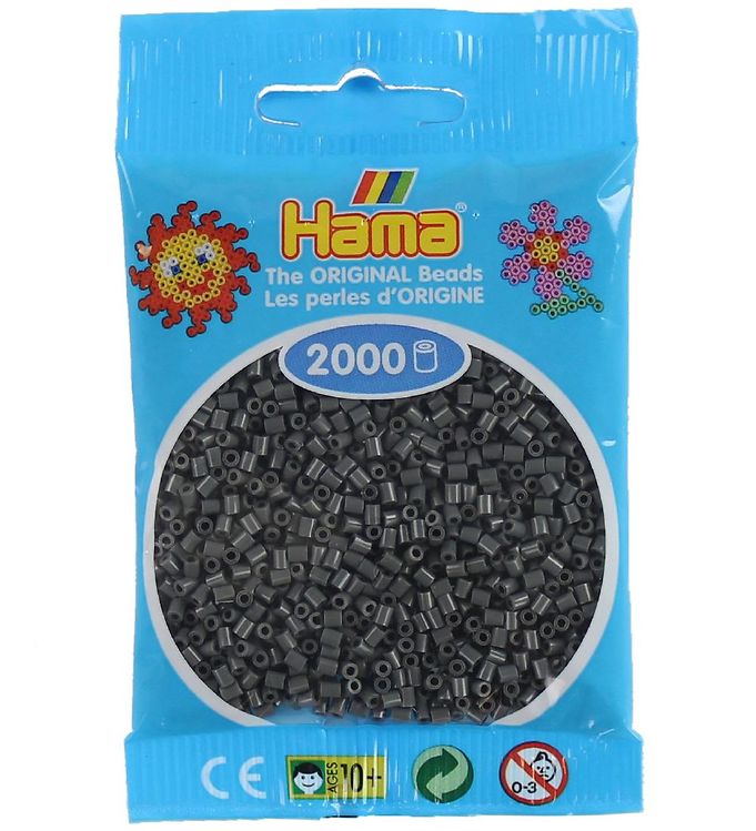 Hama Mini Perler - 2000 stk. - 71 Mørk Grå