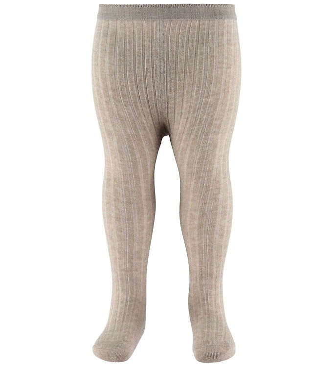 MP Strømpebukser - Rib - Lysebrunmeleret billede