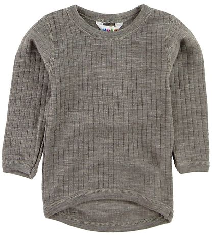 Joha Bluse - Uld - Brunmeleret Joha Bluse - Uld - Brunmeleret