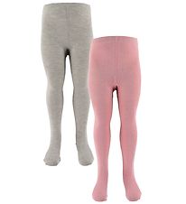 Minymo Strumpfhosen - 2er-Pack - Grau/Pink m. Glitzer Minymo Strumpfhosen - 2er-Pack - Grau/Pink m. Glitzer