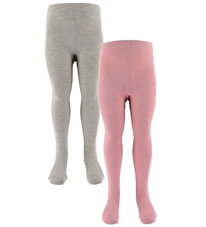 Minymo Tights - 2-Pack - Grey/Rose w. Glitter Minymo Tights - 2-Pack - Grey/Rose w. Glitter