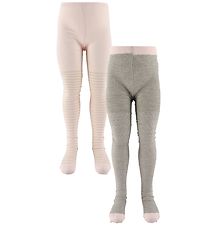 Minymo Tights - 2-Pack - Grey/Rose Minymo Tights - 2-Pack - Grey/Rose