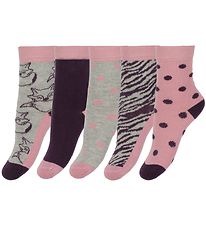 Chaussettes Minymo - 5 Pack - Gris/Rose Chaussettes Minymo - 5 Pack - Gris/Rose