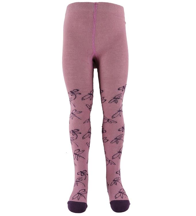 Minymo Strømpebukser - Gl. Rosa m. Print