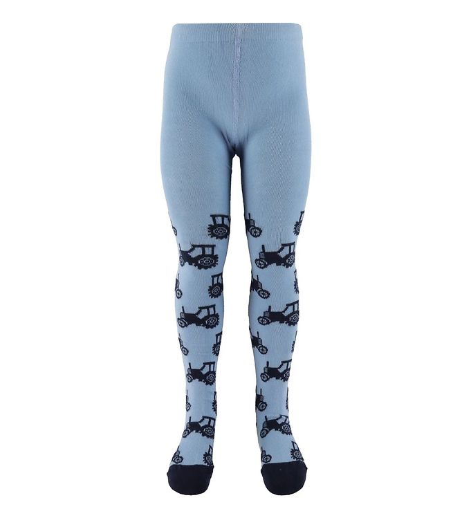 Minymo Strømpebukser - Blå m. Traktorer