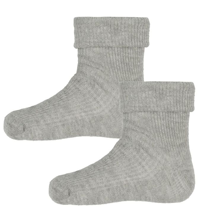 Minymo Baby Strømper - Light Grey Melange - 11/14