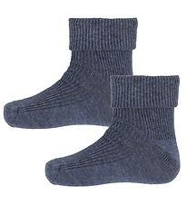 Minymo Socks - 2-Pack - Blue Melange Minymo Socks - 2-Pack - Blue Melange