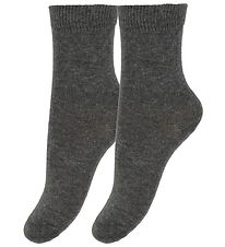 Minymo Sokken - 2-pack - Antraciet Grijs Minymo Sokken - 2-pack - Antraciet Grijs