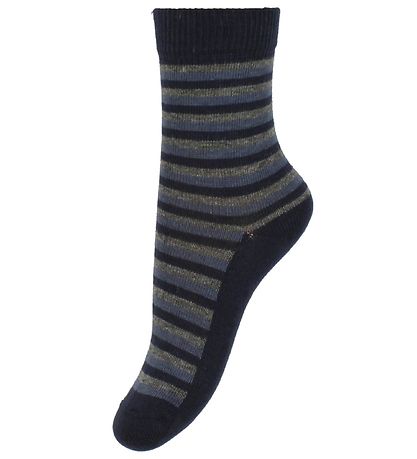Chaussettes Minymo - 5 Pack - Bleu/Gris à Rayures Chaussettes Minymo - 5 Pack - Bleu/Gris à Rayures