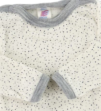 Engel Body L/æ - Wolle/Seide - Creme/Grau m. Punkte Engel Body L/æ - Wolle/Seide - Creme/Grau m. Punkte