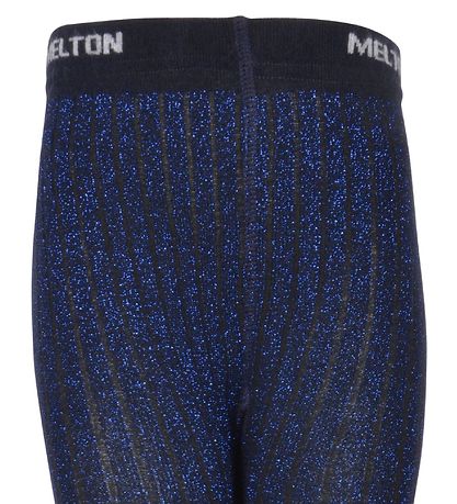 Melton Strumpbyxor - Bambu - Blå m. Glitter