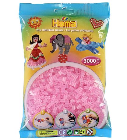 Hama Midi Beads - 3000 pcs - 72 Transparent Pink Hama Midi Beads - 3000 pcs - 72 Transparent Pink