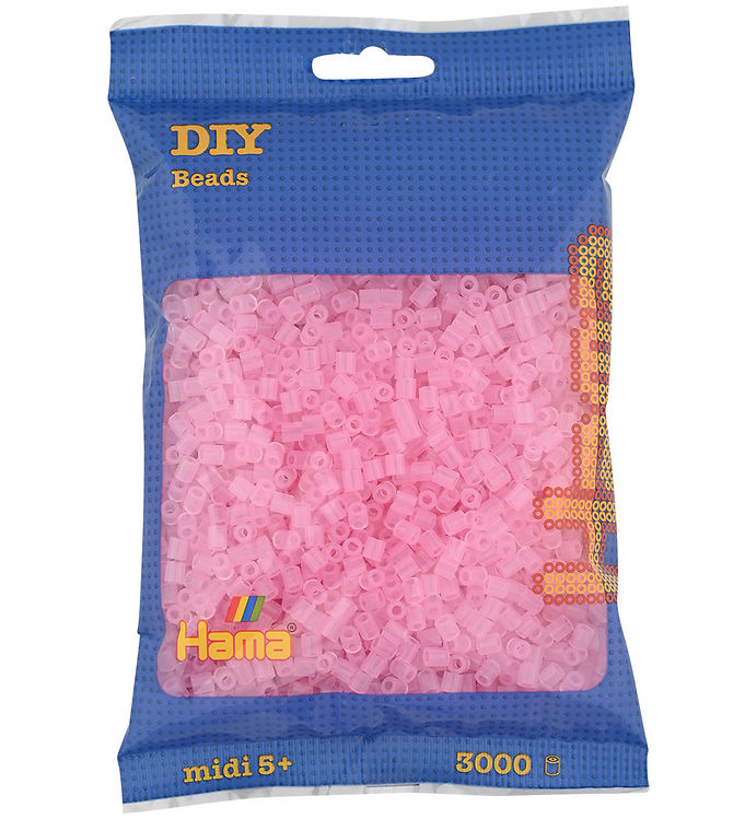Hama Midi Perler - 3000 stk. - 72 Transparent Pink