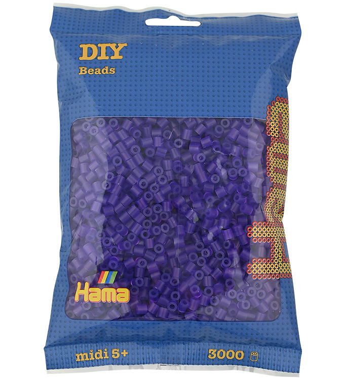 Hama Midi Perler - 3000 stk. - 24 Transparent Lilla