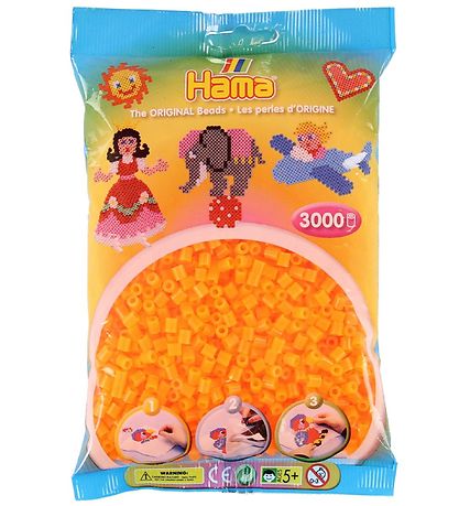 Hama Midi Beads - 3000 pcs - 38 Neon Orange