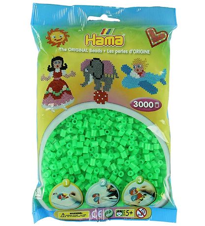 Hama Midi Beads - 3000 pcs - 37 Neon Green
