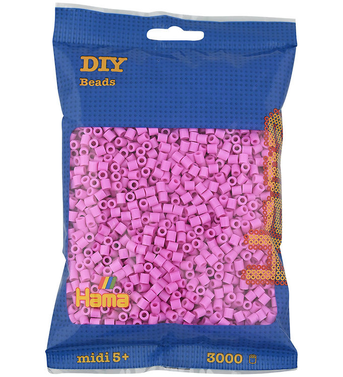 Hama Midi Perler - 3000 stk. - 48 Pastel Pink