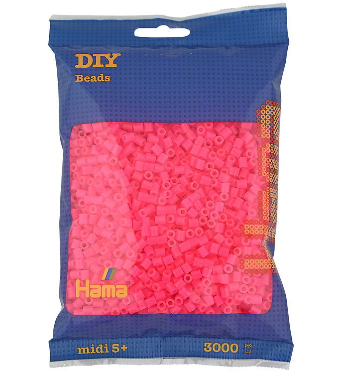 Hama Midi Perler - 3000 stk. - 32 Neon Fuchsia