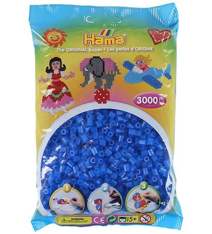 Hama Midi Beads - 3000 pcs - 36 Neon Blue