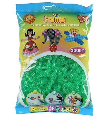 Hama Midi Beads - 3000 pcs - 16 Transparent Green Hama Midi Beads - 3000 pcs - 16 Transparent Green